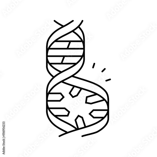 mutated dna genetic engineering line icon vector. mutated dna genetic engineering sign. isolated contour symbol black illustration