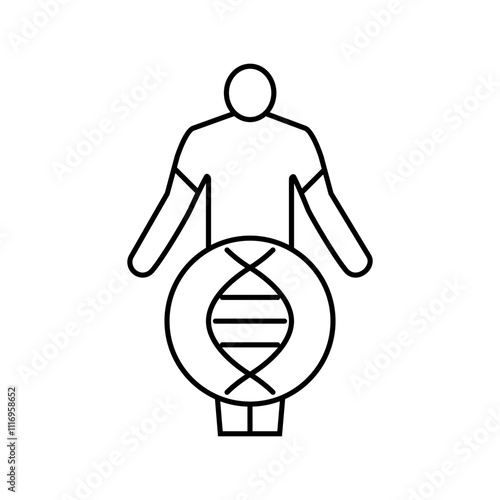 fish with dna genetic engineering line icon vector. fish with dna genetic engineering sign. isolated contour symbol black illustration