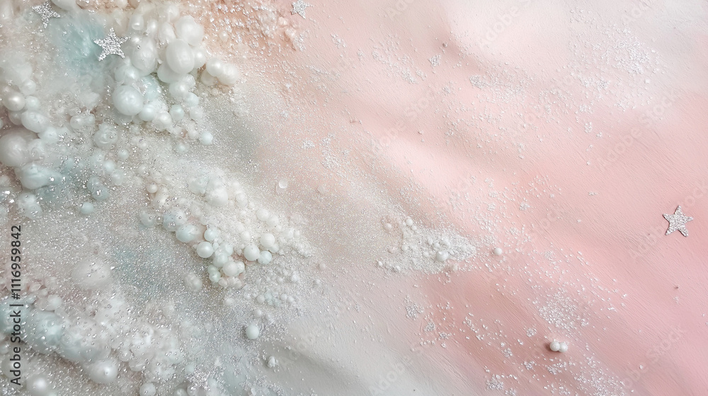 Fototapeta premium Abstract dreamy texture with pearl beads and pastel shades
