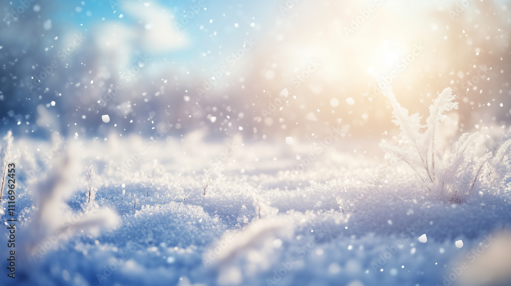 Serene Winter Snowscape Under Sunlight Serene Winter Snowscape Under Sunlight
