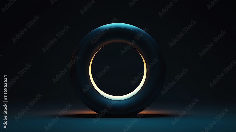 A glowing circular object set against a dark background, creating a modern and minimalist aesthetic. A glowing circular object set against a dark background, creating a modern and minimalist aesthetic.