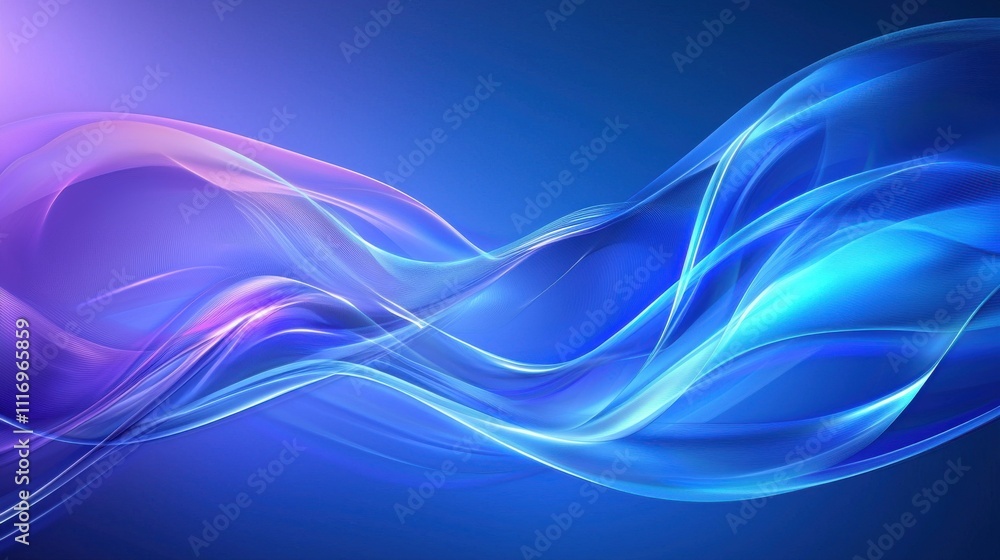 Abstract flowing dynamic vibrant blue and purple waves design. Abstract flowing dynamic vibrant blue and purple waves design.