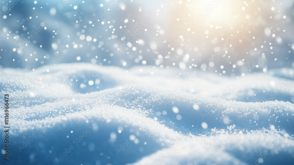 Fototapeta premium Serene Winter Snowscape Under Sunlight