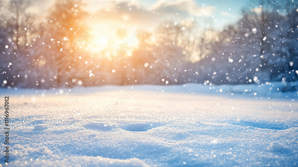 Serene Winter Snowscape Under Sunlight Serene Winter Snowscape Under Sunlight