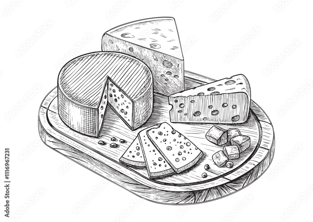 Cheese engraving vector illustration Cheese engraving vector illustration