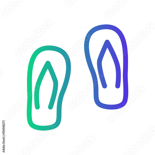 sandal Line Gradient Icon