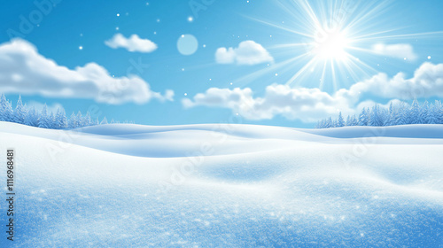 Wallpaper Mural Serene Winter Snowscape Under Sunlight Torontodigital.ca