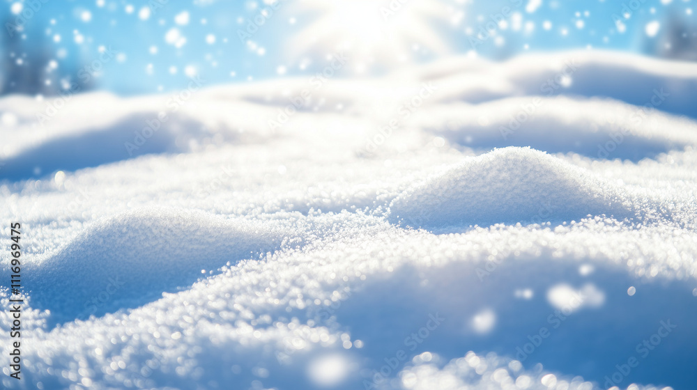Serene Winter Snowscape Under Sunlight Serene Winter Snowscape Under Sunlight