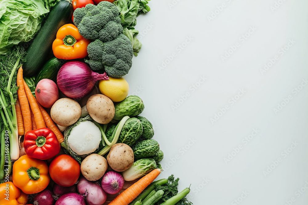 fresh vegetables on a white background fresh vegetables on a white background