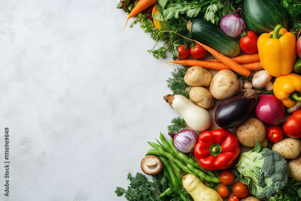 fresh vegetables on a white background fresh vegetables on a white background