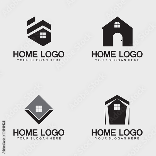 Home logo icon vector illustration design template.Home and house logo design vector, logo , architecture and building, design property , stay at home estate Business logo.