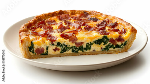 Savory Spinach and Bacon Quiche Illustration