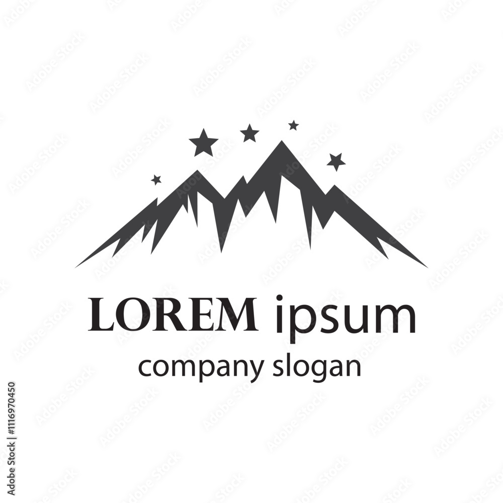 high and snowy mountain logo design high and snowy mountain logo design