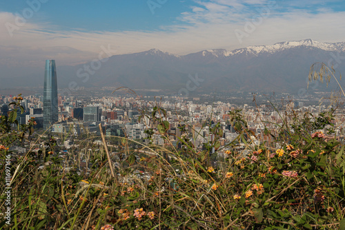 Vista aérea de Santiago no Chile