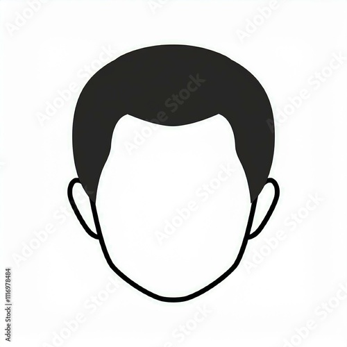 man hairstyle black icon isolated on white