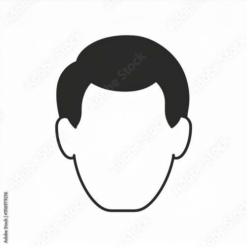 man hairstyle black icon isolated on white