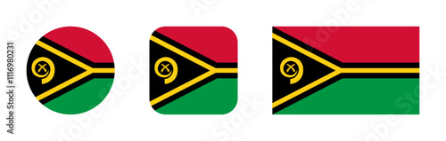 Vanuatu flag icon set