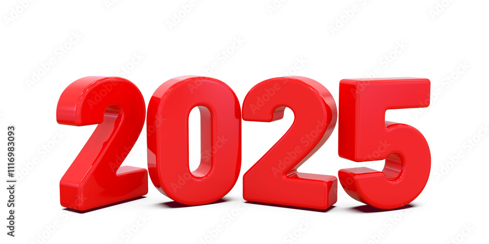 2025 Red Number Happy New Year 2025 Red Number Happy New Year