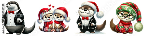 Christmas and cute otter