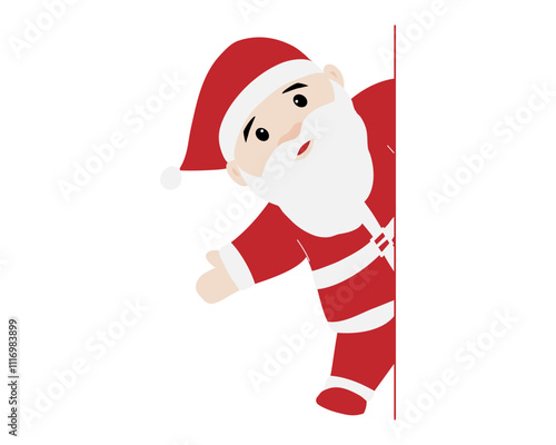 Cute Santa Claus peek a boo Illustration photo