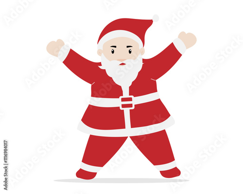 Cute Santa Claus with Hands Up Illustration photo