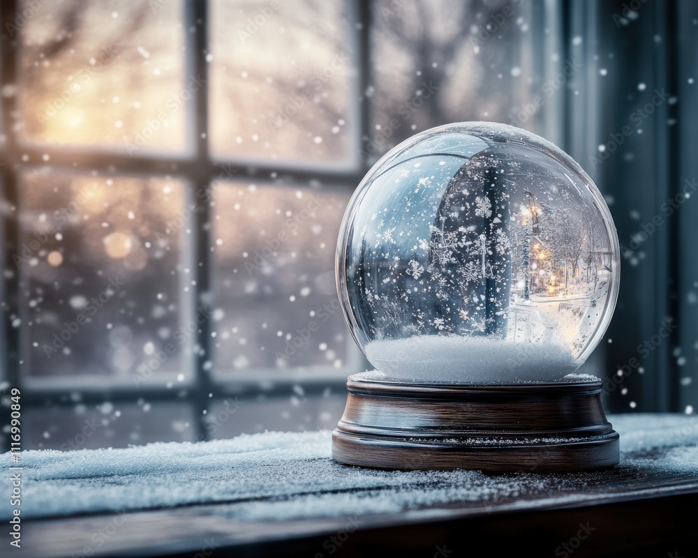 A beautiful snow globe captures a serene winter landscape, with falling snowflakes and a softly glowing background, evoking nostalgia and the magic of the winter season. A beautiful snow globe captures a serene winter landscape, with falling snowflakes and a softly glowing background, evoking nostalgia and the magic of the winter season.
