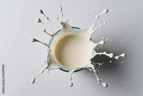 Isolated Milk Splashes on White Background for Creative Designs
