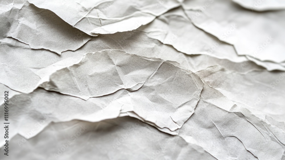 Close-Up of Crumpled Paper Texture Close-Up of Crumpled Paper Texture