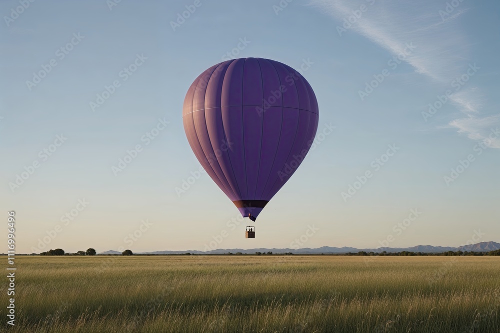 Obraz premium Elegant Sapphire Balloon Floating Against a Pristine Background