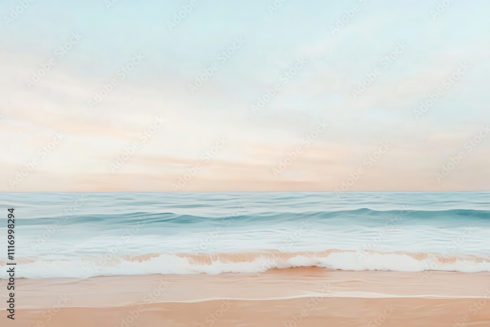 Obraz premium Ocean waves, beach oil painting