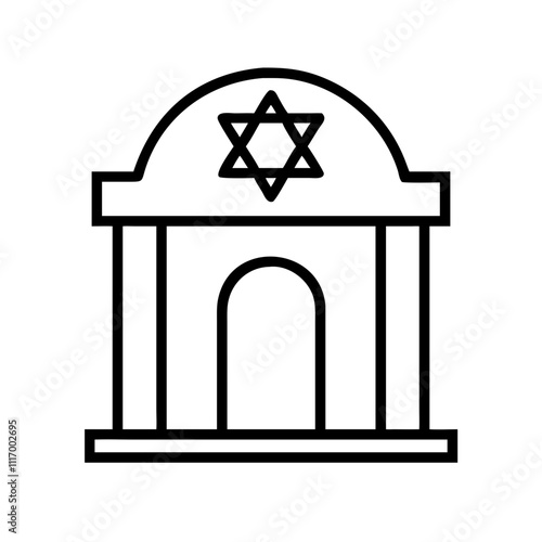 imple synagogue design with a subtle Star of David, great for minimalist projects.