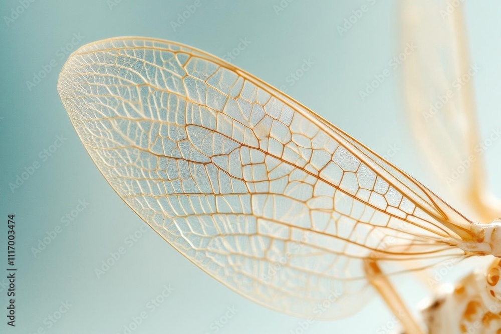 Close-up of a delicate insect wing showcasing intricate vein patterns. Close-up of a delicate insect wing showcasing intricate vein patterns.