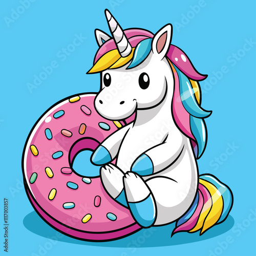 Adorable Unicorn Trapped in a Glazed Dilemma: A Fun and Whimsical Coloring Adventure