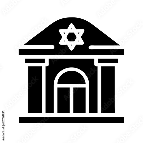  Icon of a synagogue with a dove, symbolizing peace and spirituality.