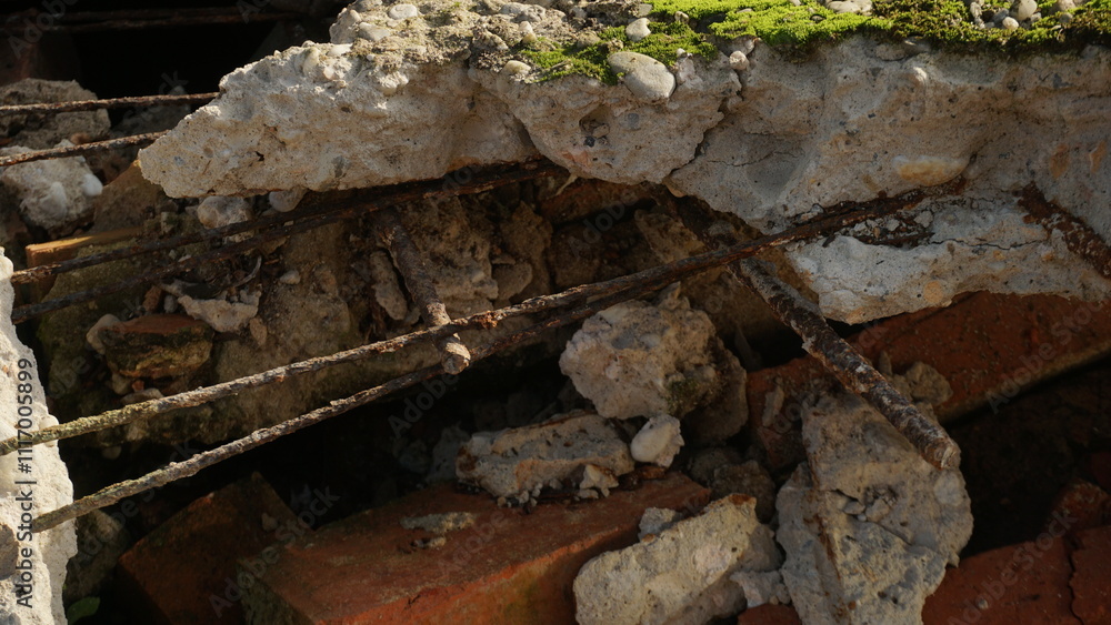 Exposed Rebar in Damaged Concrete Exposed Rebar in Damaged Concrete