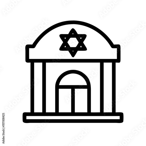  Icon of a synagogue with a dove, symbolizing peace and spirituality.