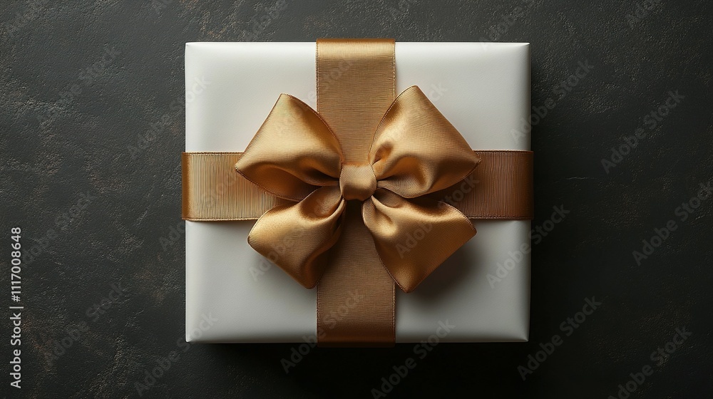 Classic White Gift Box Finished with a Stunning Gold Ribbon Classic White Gift Box Finished with a Stunning Gold Ribbon