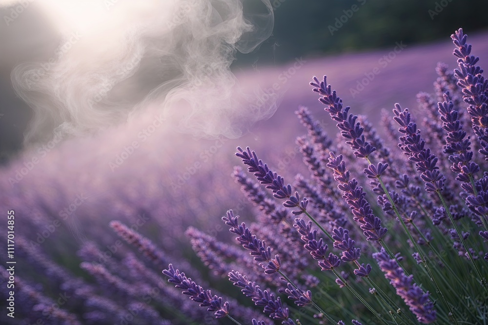 Obraz premium Tranquil Lavender Mist Overlay with Ethereal Glow
