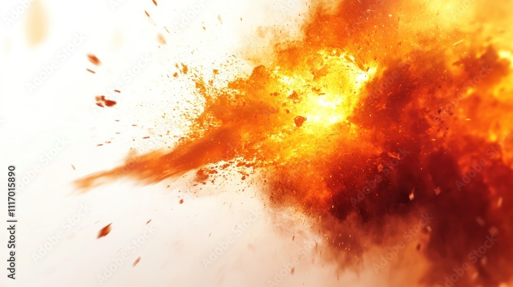 Fiery Explosion with Dramatic Orange Hues Fiery Explosion with Dramatic Orange Hues