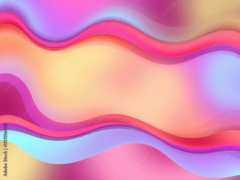 Colorful wavy gradient with transparent layers, trendy wallpaper, optical illusion, abstract artwork Colorful wavy gradient with transparent layers, trendy wallpaper, optical illusion, abstract artwork