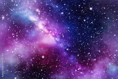 Ethereal Purple Galaxy Snow Overlay with Shimmering Isolated Effect