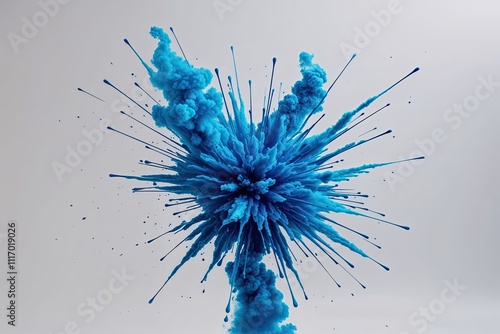 Vibrant Blue Color Burst Isolated on White Background photo