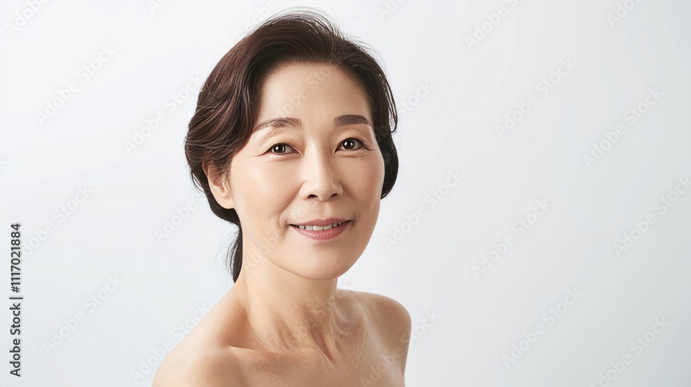 studio shot of mature middle aged chinese woman with beautiful skin, smiling studio lighting ,clean white background ,copy space, skin care, healthy lifestyle,self care concept
studio shot of mature middle aged chinese woman with beautiful skin, smiling studio lighting ,clean white background ,copy space, skin care, healthy lifestyle,self care concept