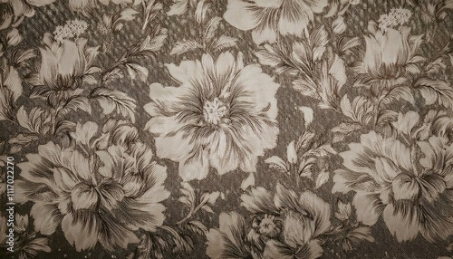 Wallpaper Mural 빈티지 패턴 벽지 올드한 감성이 느껴지는 세피아 톤의 꽃무늬 패턴 벽지 Torontodigital.ca