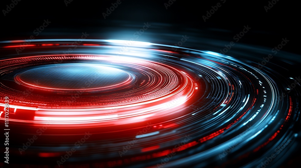 Abstract Red And Blue Circular Technology Design Abstract Red And Blue Circular Technology Design