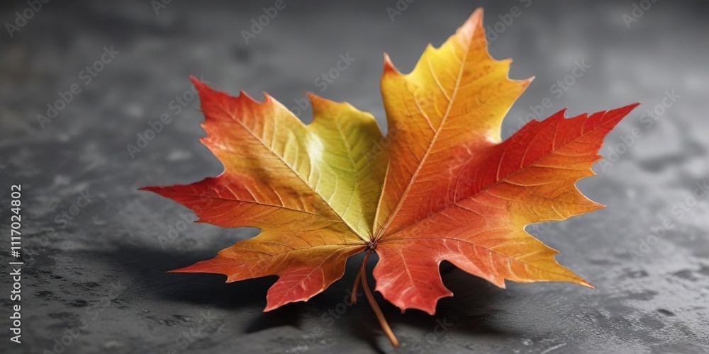 Macro shot of an individual colorful maple leaf, maple leaf, macro photography Macro shot of an individual colorful maple leaf, maple leaf, macro photography