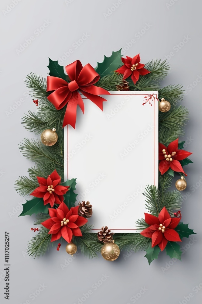 Obraz premium Blank Christmas Banner Template with Holiday Vibes 