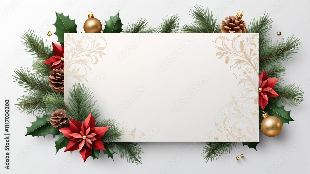 Fototapeta premium Blank Christmas Banner Template with Holiday Vibes 