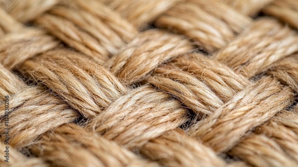 Close-up of woven light brown rope texture. Close-up of woven light brown rope texture.