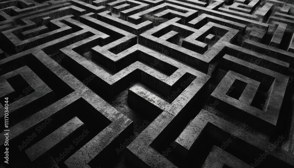A complex maze design in dark tones, symbolizing challenges and navigation. A complex maze design in dark tones, symbolizing challenges and navigation.